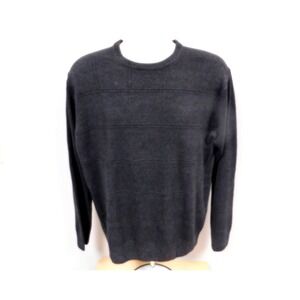 Men's Dockers Solid Dark Gray Sweater with squares pattern crew neck Size Medium